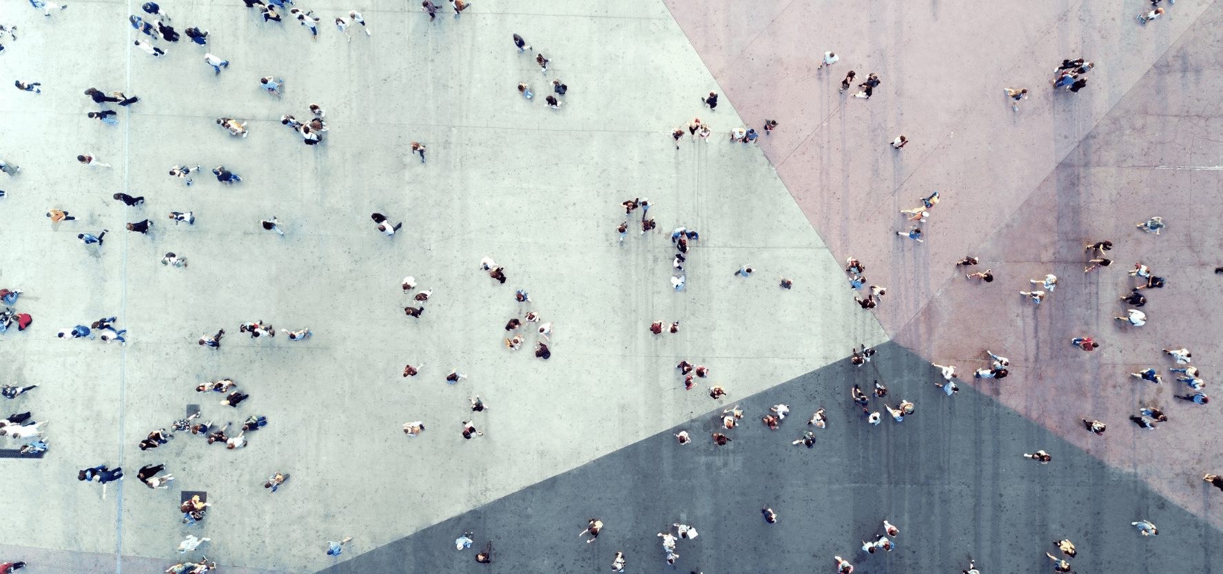 An aerial picture of many people walking on a street. Picture: Orbon Alija, iStock