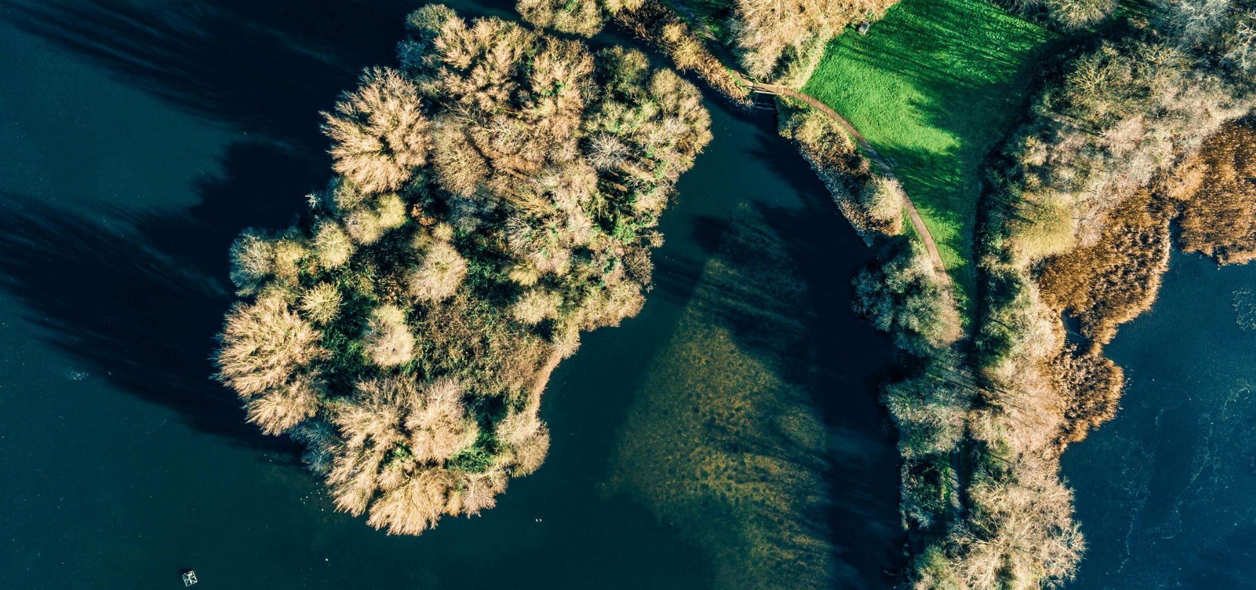 The picture shows a drone image of a lake surrounded by woodland. Picture: Chunyip Wong, iStock